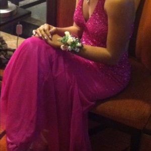 Magenta Sequin After 5 Dress